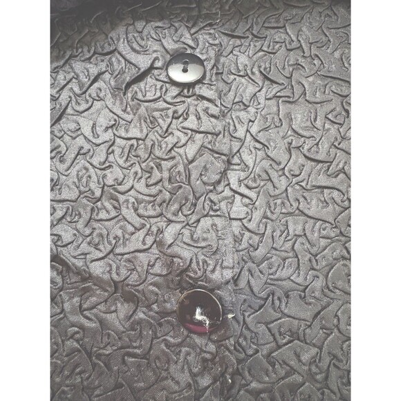 Reversible Vintage 90s Crinkle Jacket Women XLarge Black Green Coat Button Retro - Picture 3 of 12